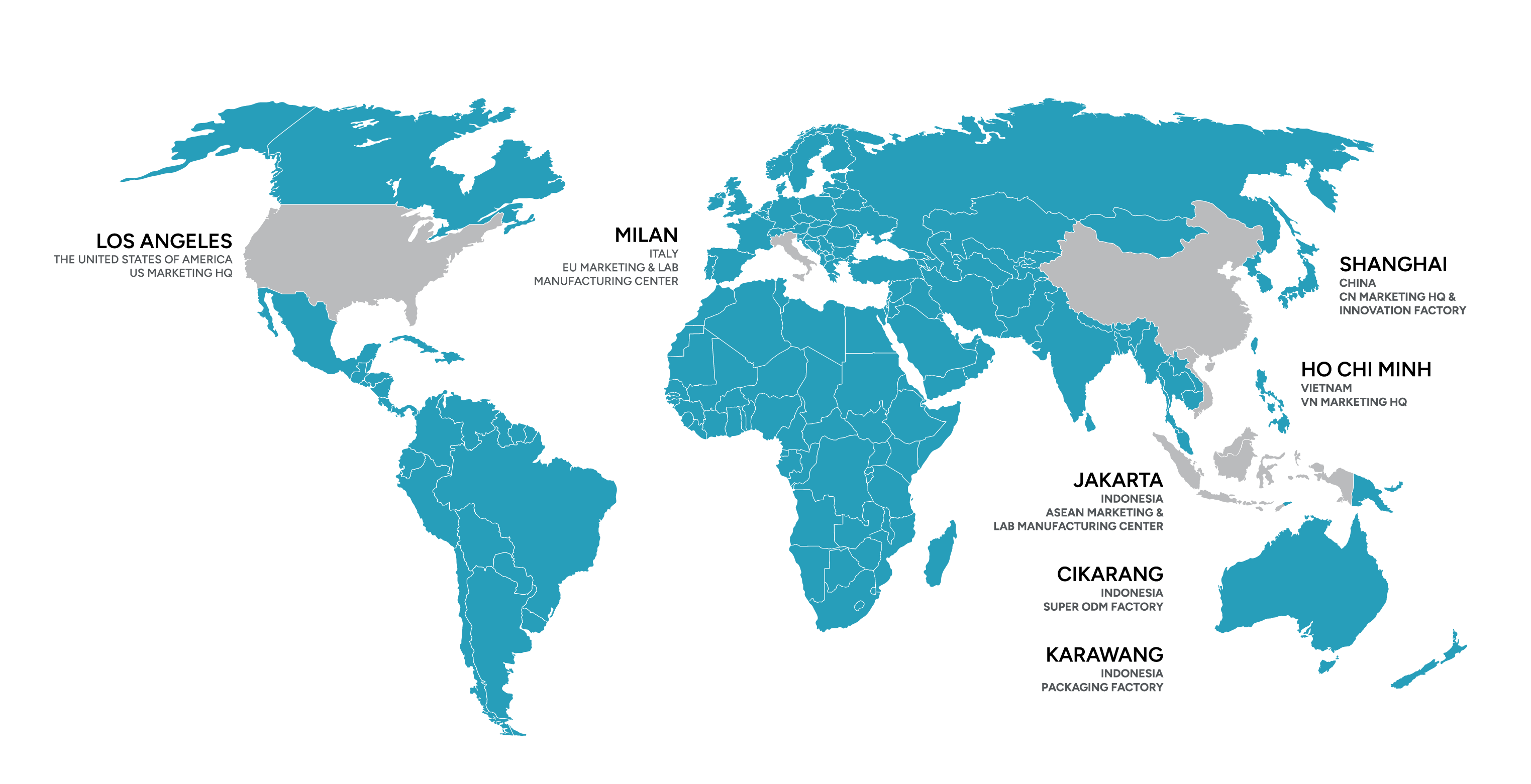 Nayue global presence map